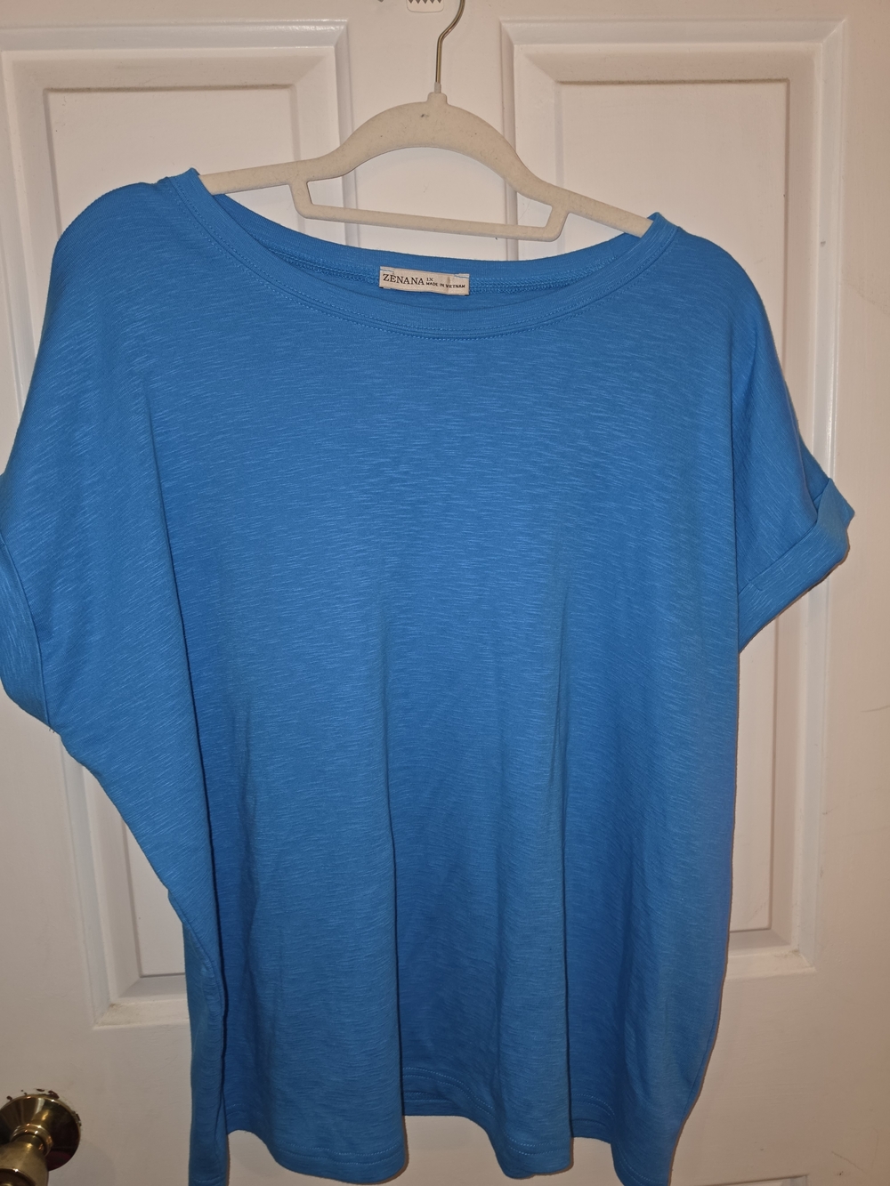 Zenana Outfitters Relaxed Short Sleeve Tee in Bright Blue